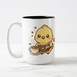 Cute Chick Coffee Barista Tweekleurige Mok