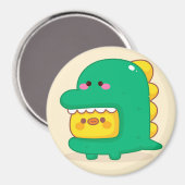 Cute Chick die een dinokuul draagt Magneet (Voorkant / Achterkant)