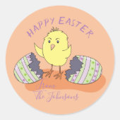 Cute Chick die vrijkomt uit ei Pasen sticker (Voorkant)