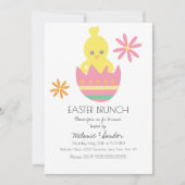 Cute Chick Easter Eggs Dinner Brunch Kaart (Voorkant)