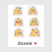 Cute Chick Emotions Sticker Set wordt vertaald naa (Vel)