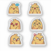 Cute Chick Emotions Sticker Set wordt vertaald naa (Voorkant)