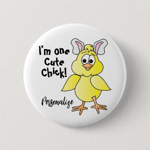 Cute Chick - Funny Expressions Ronde Button 5,7 Cm