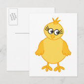Cute Chick, Gele Baby Bird. Briefkaart (Voorkant / Achterkant)
