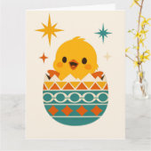 Cute Chick in Easter Egg Kaart (Gele Bloem)