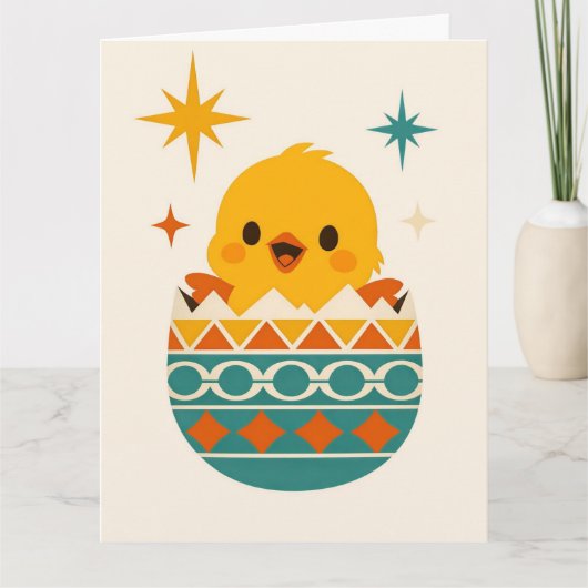 Cute Chick in Easter Egg Kaart (Voorkant)