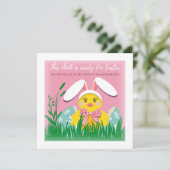 Cute Chick Invite voor Pasen Brunch Kaart (Staand voorkant)