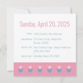 Cute Chick Invite voor Pasen Brunch Kaart (Achterkant)
