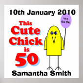 Cute chick is 50! poster (Voorkant)