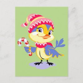 Cute Chick Kerstmis Feestdagenkaart