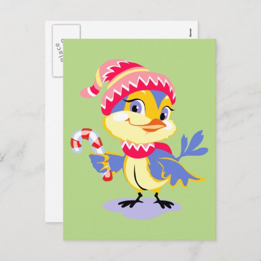 Cute Chick Kerstmis Feestdagenkaart (Voorkant / Achterkant)