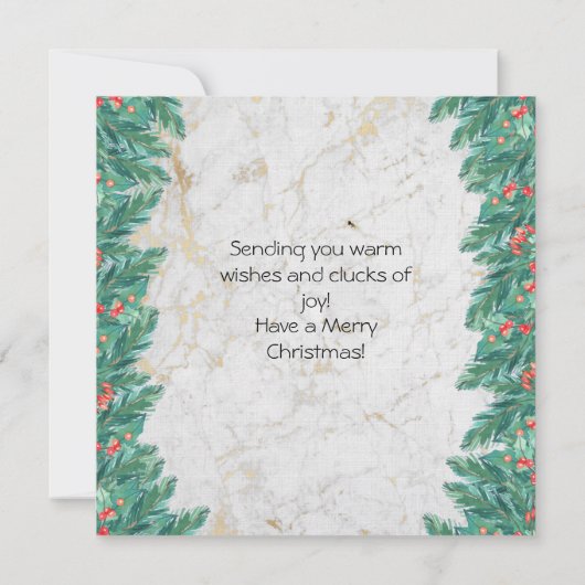 Cute Chick Kerstmis Kaart (Achterkant)