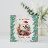 Cute Chick Kerstmis Kaart (Staand voorkant)