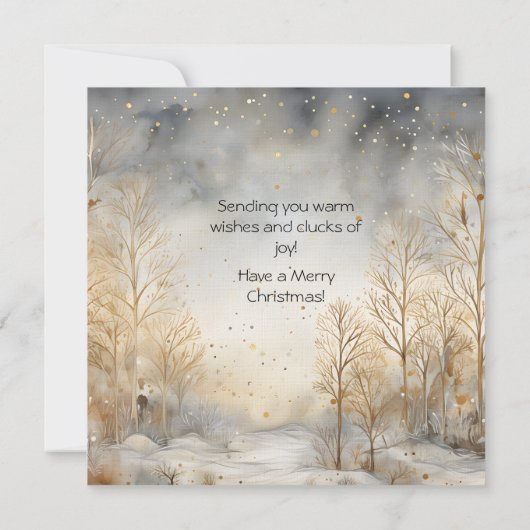 Cute Chick Kerstmis Kaart (Achterkant)