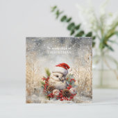 Cute Chick Kerstmis Kaart (Staand voorkant)