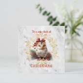 Cute Chick Kerstmis Kaart (Staand voorkant)