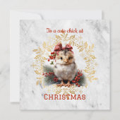 Cute Chick Kerstmis Kaart (Voorkant)