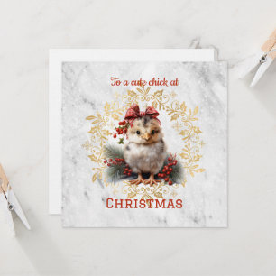 Cute Chick Kerstmis Kaart