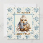 Cute Chick Kerstmis Kaart (Voorkant)