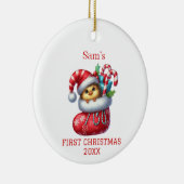 Cute Chick Kerstmis Keramisch Ornament (Rechts)