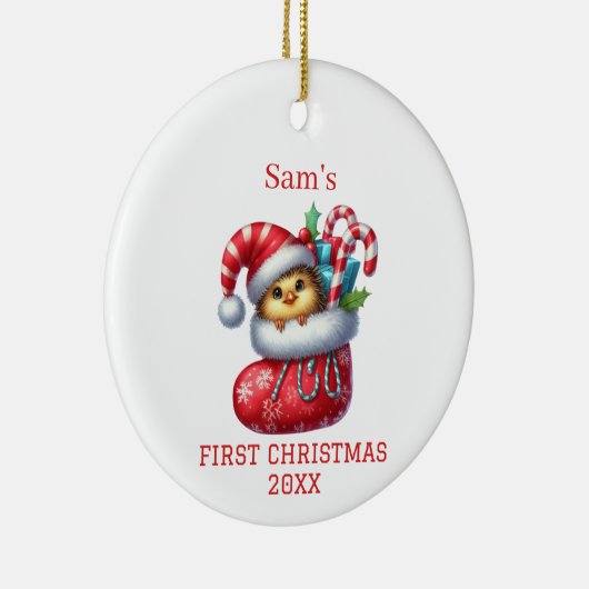 Cute Chick Kerstmis Keramisch Ornament (Rechts)