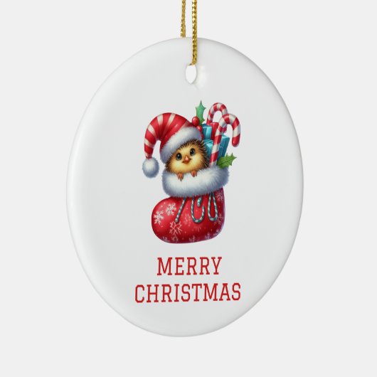 Cute Chick Kerstmis Keramisch Ornament (Rechts)