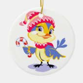 Cute Chick Kerstmis Keramisch Ornament (Voorkant)