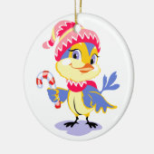 Cute Chick Kerstmis Keramisch Ornament (Links)