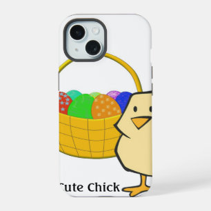 Cute Chick Kip met Pasenmand met Eieren iPhone 15 Case