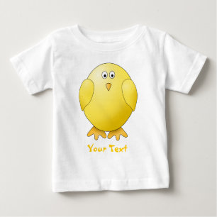Cute Chick. Kleine gele vogel. Aangepaste tekst