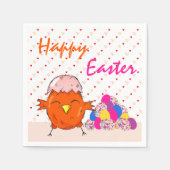Cute Chick met het paaseierhartpatroon Servet (Voorkant)