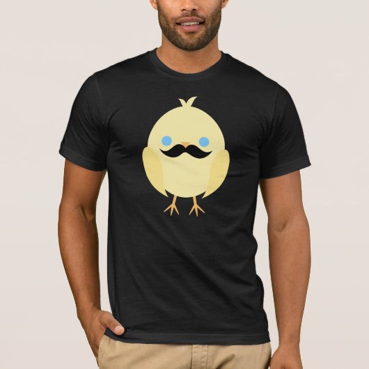 Cute Chick met Mustache T-shirt (Voorkant)