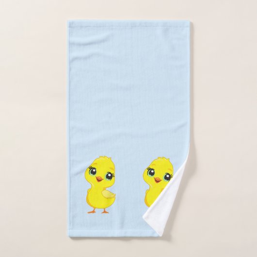 Cute Chick on Light Blue Bad Handdoek (Handdoek)