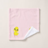 Cute Chick op lichtroze badhanddoekenset Bad Handdoek (Wasdoekje)