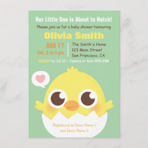 Cute Chick over baby Shower-uitnodigingen Kaart