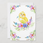 Cute Chick Over naar Hatch Baby shower Invitation Kaart (Achterkant)