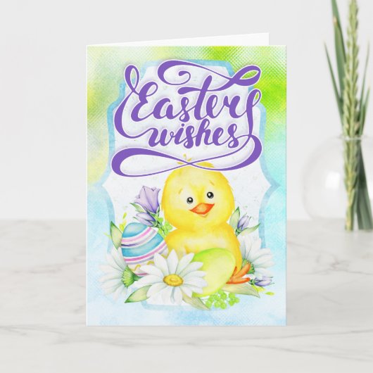 Cute Chick - Paaswensen Feestdagen Kaart (Voorkant)