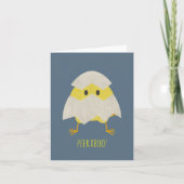 Cute Chick Peking Through a Cracked Kaart (Voorkant)