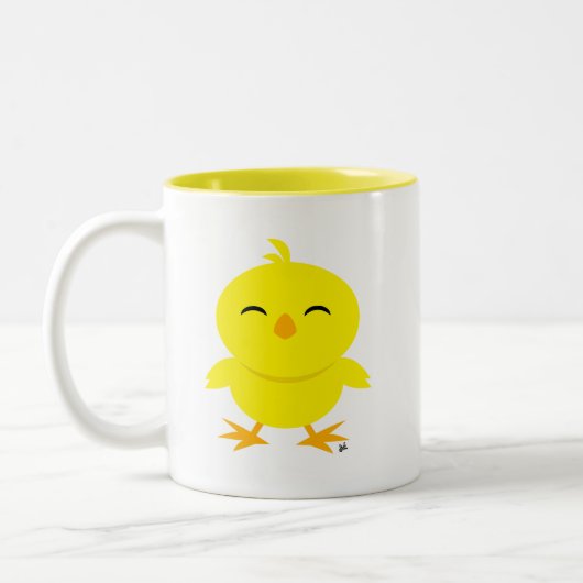 Cute Chick Smile Coffee Mok (Links)