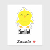 Cute Chick Smile Custom-Cut Vinyl Sticker (Vel)