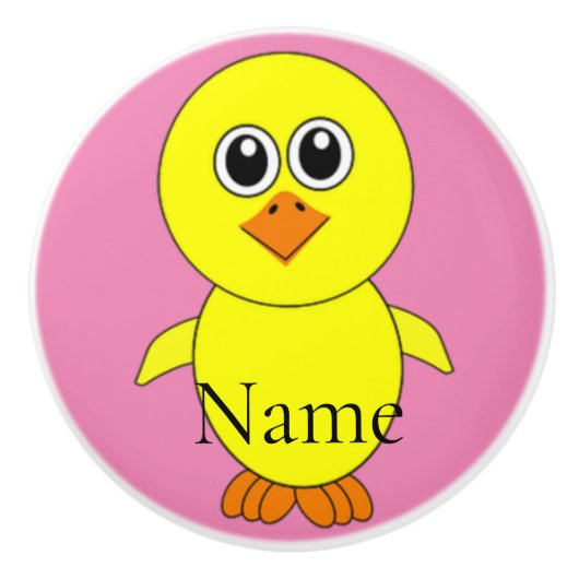 Cute Chick Thunder_Cove Keramische Knop (Voorkant)