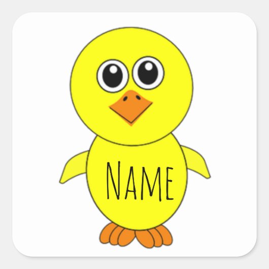 Cute Chick Thunder_Cove Vierkante Sticker (Voorkant)
