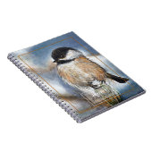 Cute Chickadee Art met naam Notitieboek (Rechterzijde)