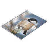 Cute Chickadee Art met naam Notitieboek (Linkerzijde)