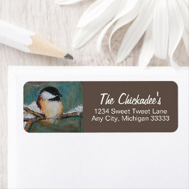 Cute Chickadee Bird Art Label