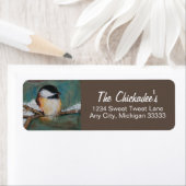 Cute Chickadee Bird Art Label (Insitu)