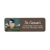 Cute Chickadee Bird Art Label (Voorkant)