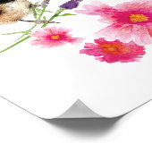 Cute Chickadee Bird Flowers Art Print (Hoek)