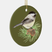 Cute Chickadee Bird, Natuur, Wildlife, Animal Keramisch Ornament (Rechts)