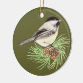 Cute Chickadee Bird, Natuur, Wildlife, Animal Keramisch Ornament (Links)